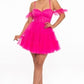 Off-the-shoulder Puff Mini Dress
