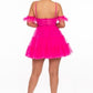 Off-the-shoulder Puff Mini Dress