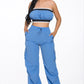 Solid Tube Crop Top & Cargo