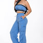 Solid Tube Crop Top & Cargo