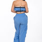 Solid Tube Crop Top & Cargo