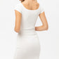 Scoop Neck Buttoned Knit Mini Bodycon Dress