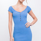 Scoop Neck Buttoned Knit Mini Bodycon Dress