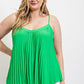 Pleated Tank Top With Adjustable Strap