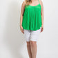 Pleated Tank Top With Adjustable Strap