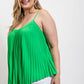 Pleated Tank Top With Adjustable Strap
