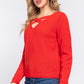Long Slv X Strap V-neck Sweater