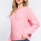 Long Slv X Strap V-neck Sweater