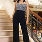 Jewel Sewn Detailed Top Fashion Jumpsuit