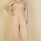 Plus Size Button Front Wide Leg Jumpsuit