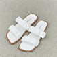 Weeboo Double Strap Scrunch Sandal in White