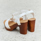 DDK Time After Time Wooden Platform Strap Heels